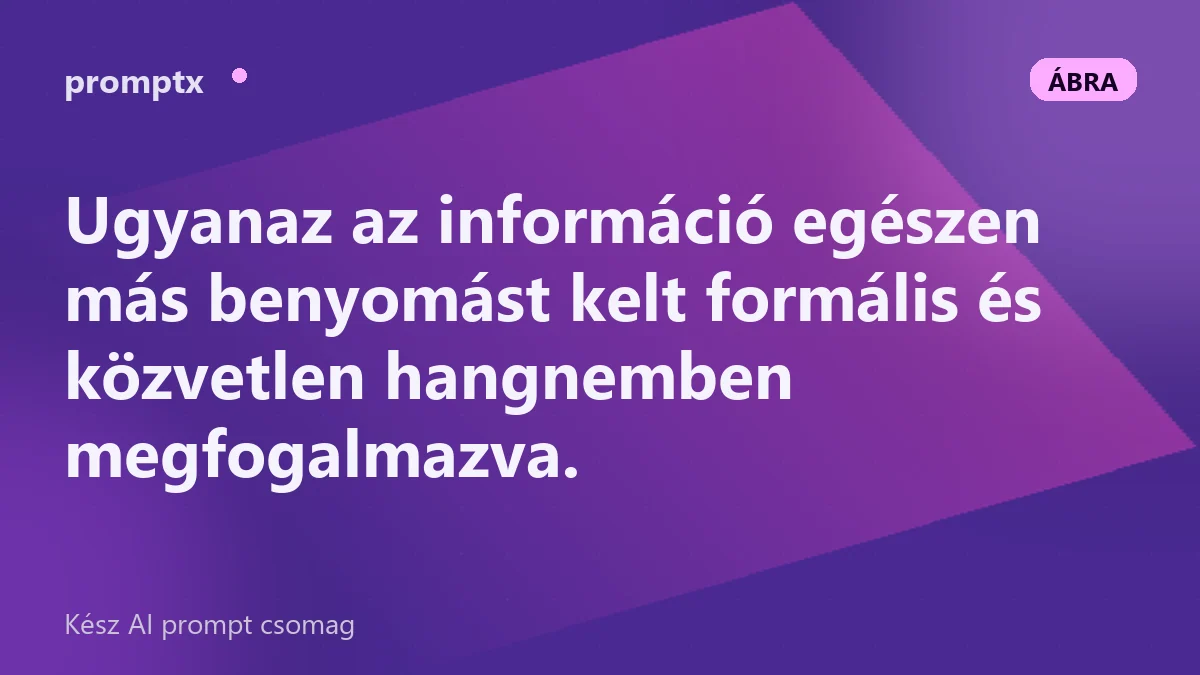 Ugyanazon üzenet formális és közvetlen hangnemben egymás mellett