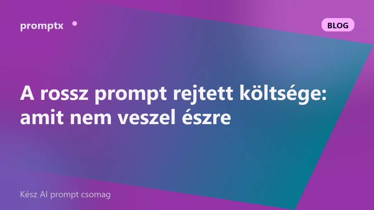 A rossz prompt rejtett költsége: amit nem veszel észre