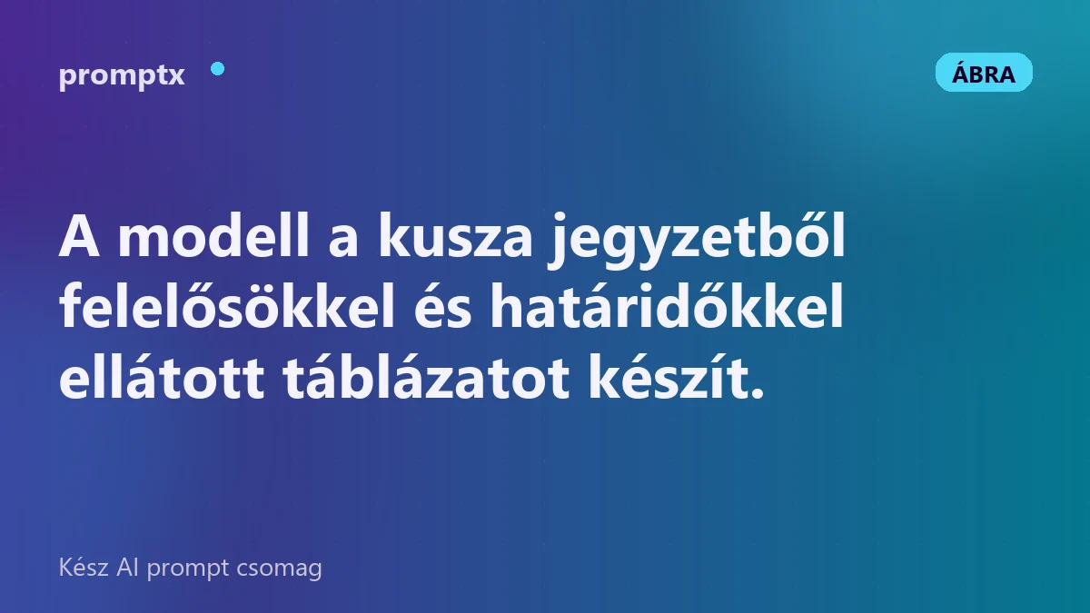 Nyers jegyzetből készült táblázatos cselekvési lista