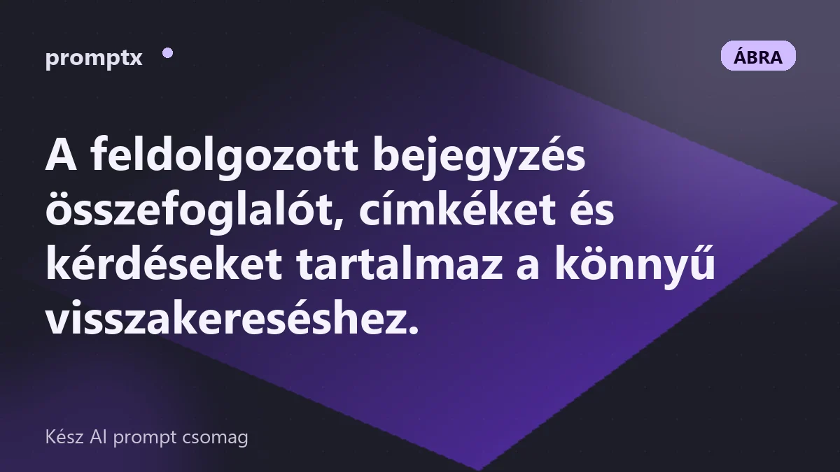 Nyers jegyzetből összefoglalt, címkézett bejegyzés