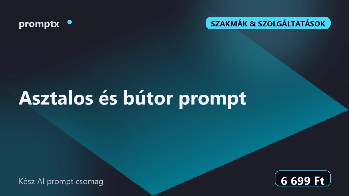 Asztalos és bútor prompt – kész AI prompt csomag