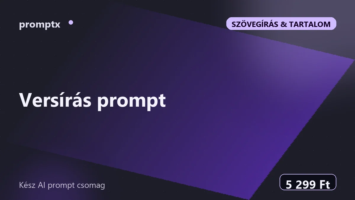 Versírás prompt – kész AI prompt csomag